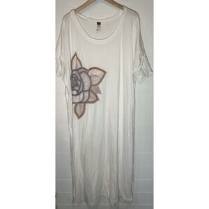 Free People Swim Coverup Women's Large Embroidered Lace Flower High Split‎ Sides